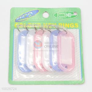 6 pieces colorful plastic key ring