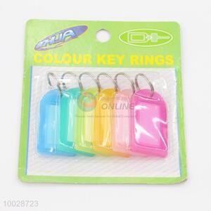 Hot sale colorful 6 pieces plastic key ring
