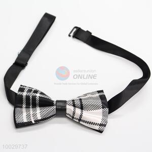 Children white-black plaid pattern bow tie