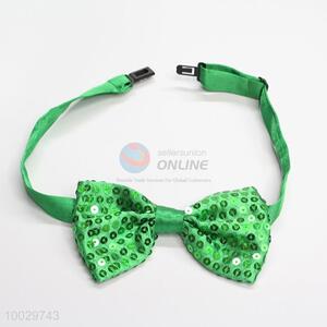 Green bling sequins shiny bowknot bow tie