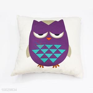 Cute Purple Owl Pattern Square Pillow/Cuhsion