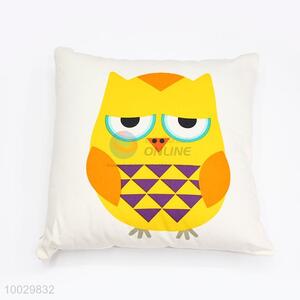 Cute Yellow Owl Pattern Square Pillow/Cuhsion