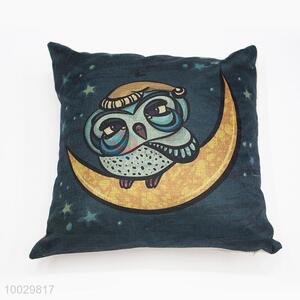 Cute Owl Pattern Linen Square Pillow/Cuhsion