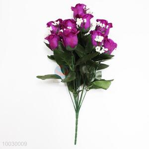 12 Heads Purple Rose Decoration Artificial Flower/Home Decor Flower