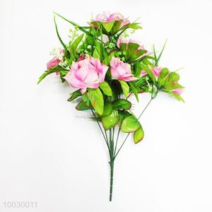 9 Heads Pink Rose Decoration Artificial Flower/ Home Decor Flower