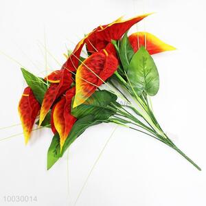 Tabel Decoration Artificial Orange Common Callalily of 12 Heads Red Tulip FlowerHome Decor Flower