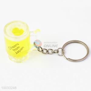 Cute gift acrylic key ring with beer cup pendant