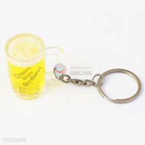 Acrylic key ring with beer cup pendant