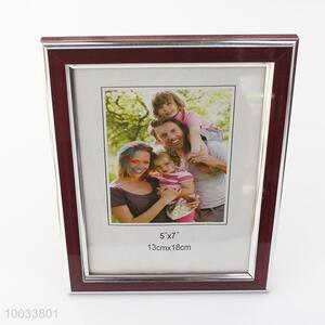 Hot sale 5*7 inch wine red-silver photo frame