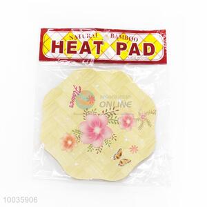 Wave Border Pink Flower Bamboo Placemat/Heat Pad