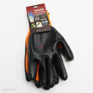 Black&Orange 25cm Popular Latex&Nylon Work/Safety Gloves with Zebra-stripe