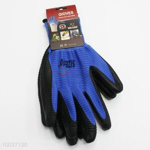 Black&Blue 25cm Popular Latex&Nylon Work/Safety Gloves with Zebra-stripe