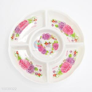 Wholesale 9Inch Rose Pattern Candy Dish Melamine Plate