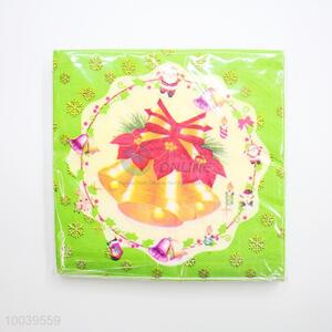 Green Ring Bell Pattern Square Napkin