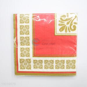 Chiese Style Red Pattern Square Napkin