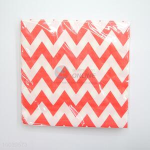 Red Wave Pattern Square Napkin