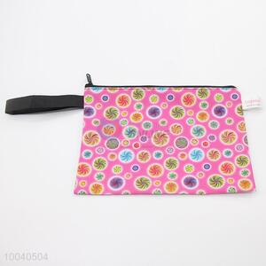 B6 Wholesale Colourful Figures Printed Leather Waterproof File Bag with Zipper