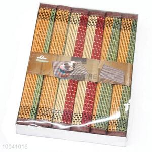 New design 45*30cm 6 pcs/set colorful bamboo table placemat with wholesale price