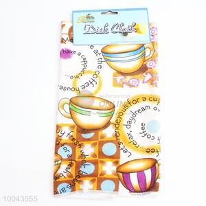 Cups Printed Microfiber Dish Cloth/Kitchen Towel