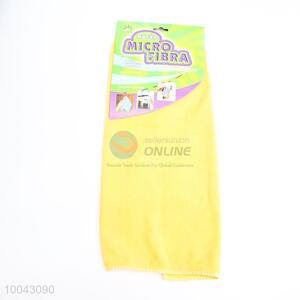 Yellow microfiber printed dish cloth for home kitchen and restaurant
