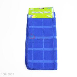 Blue check microfiber printed dish cloth for home kitchen and restaurant
