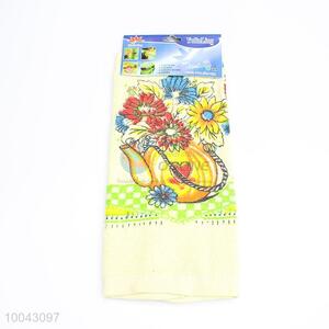 Flower Yellow Cotton Kitchen Towel Kitchen Dish Cloth