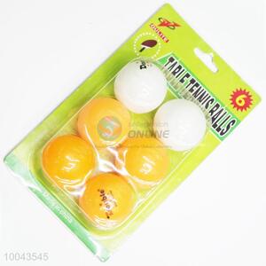 Made in China Plastic Table Tennis Balls Set of 6pcs