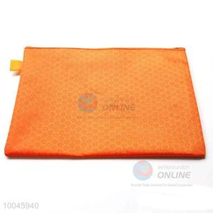 A4 Hot selling orange color football lines oxford fabric file bags with zipper
