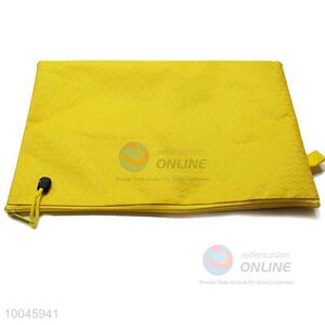 B5 office use yellow colour oxford fabric file bags with zipper
