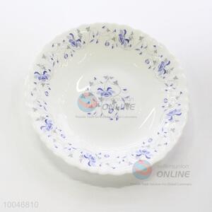 7.5inch Blue Flower Heat Resistant Opal Glassware Opal Glass Opal Soup Plate