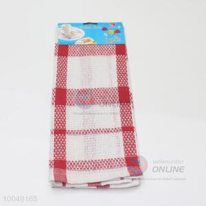 Cotton red grid pattern cup/dish cleaning cloth