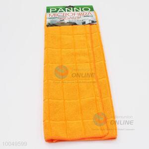 Hot Sale 30*40CM Orange Block-plaided Polyester Cleaning Towel