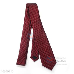 Wholesale dark red hot sell famous polyester material ties for men business party