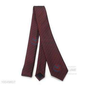 Factory direct dark red colour elegance tie polyester material for men