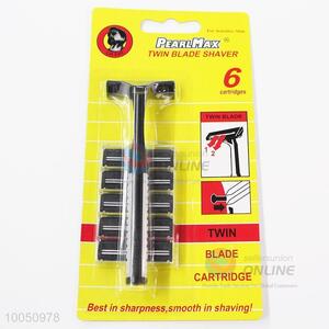 Wholesale 12cm Black Twin Blade Disposable Razor for Man with 5 Heads