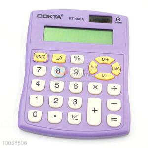 Wholesale 8 digits purple ABS calculator with button battery