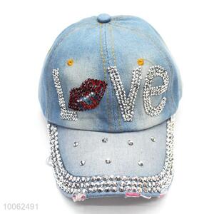 Factory LOVE diamond-studded cowboy hat baseball hat peak cap