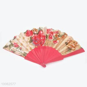 Hot Sale Spain Style Plastic&Satin ReD Hand Fan/Flat Fan