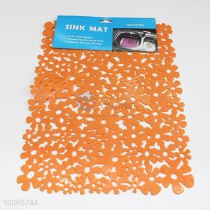 Household Square Orange PVC Sink Mat