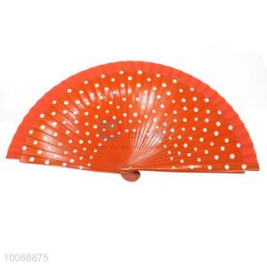 Promotional summer portable beautiful folding wooden hand fan