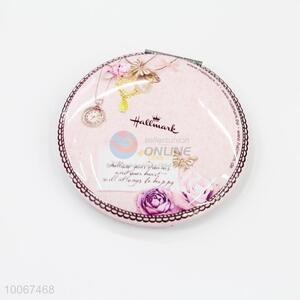 Pink Round Foldable Pocket Mirror for Girls