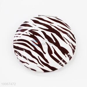 Zebra Pattern Round Foldable Pocket Mirror