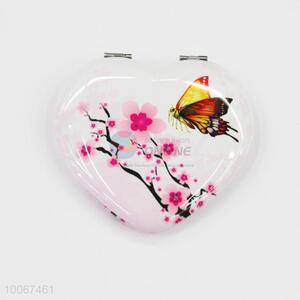 Sakura Pattern Heart Shaped Foldable Pocket Mirror