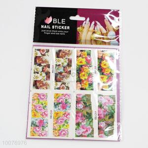 Hot selling flower pattern 2d nail art sticker