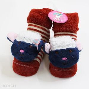 Streak Pattern Anti Slip Cotton Baby Sock/ Soft Baby Socks