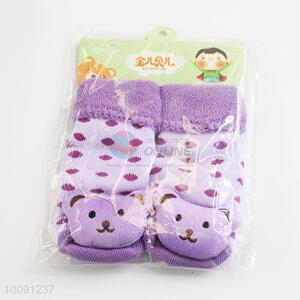Purple Anti Slip Cotton Baby Sock/ Soft Baby Socks
