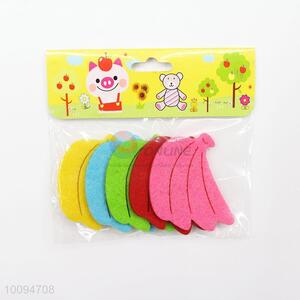 Colorful punched nonwoven felt banana craft for handicraft felt toys
