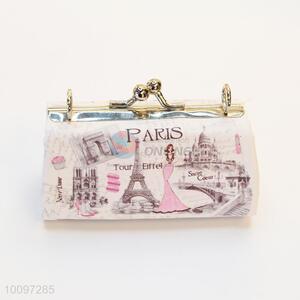 Delicate mini PU clutch bag/party bag/purse with matal chain