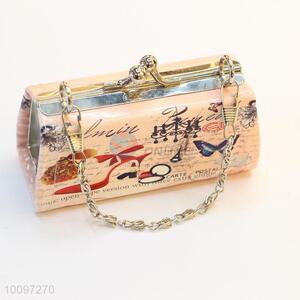 Portable clutch bag/party bag with matal chain