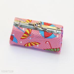 Pink umbrella pattern purse/clutch bag/lady bag with metal chain